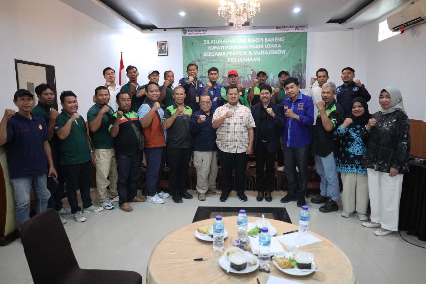 Bupati dan Wakil Bupati PPU Gelar Ngopi Bareng Bersama Asosiasi Pekerja dan Manajemen Perusahaan